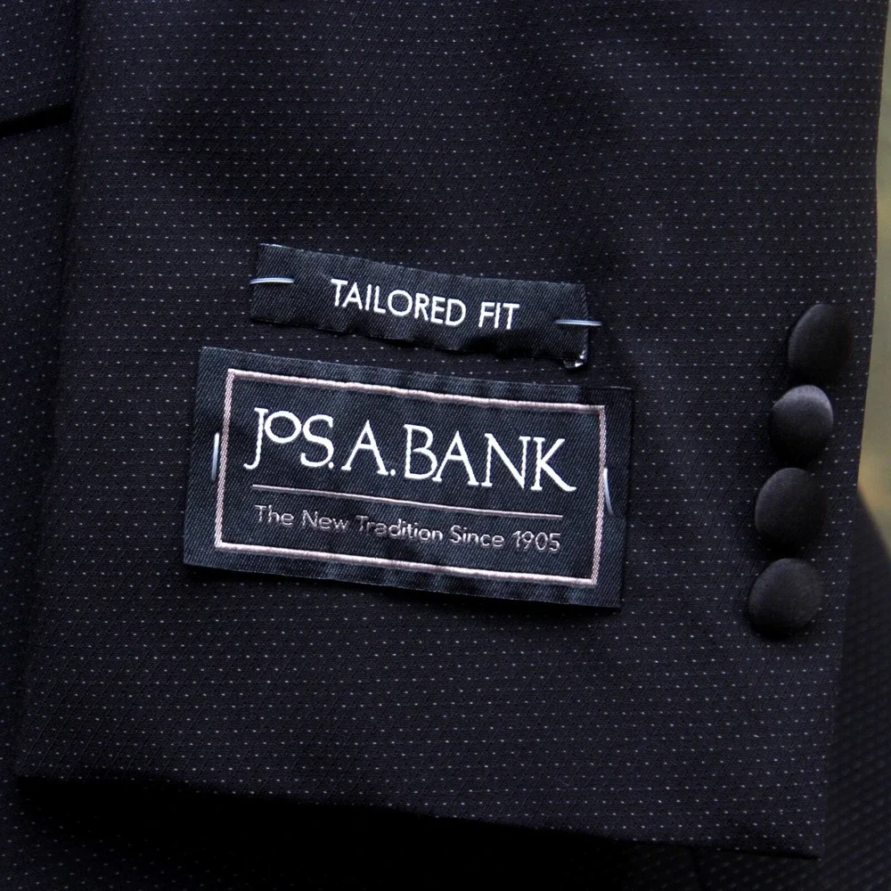Jos A Bank Men's Dinner‎ Jacket Blazer Black Tailored Fit 46L Wool Blend C070557